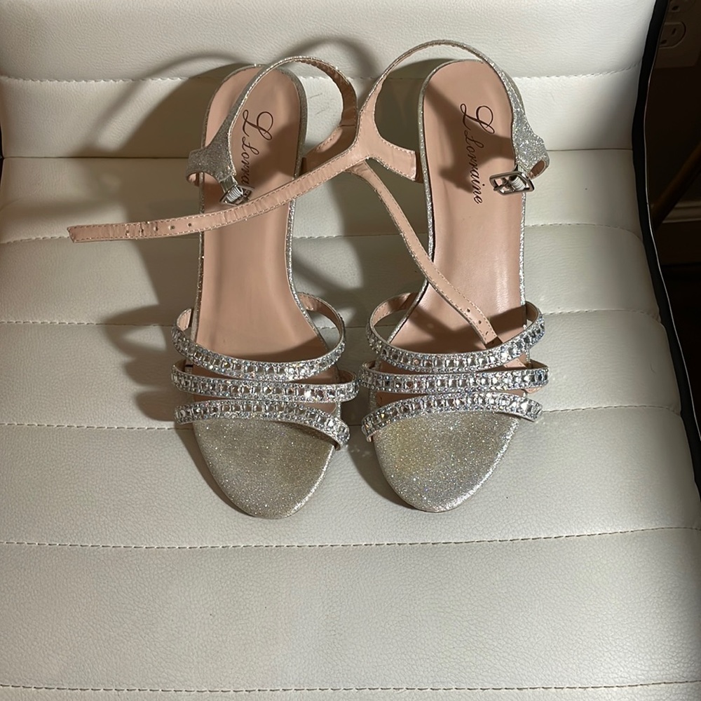 Silver high heels